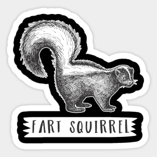 Fart Squirrel Funny Skunk Sticker